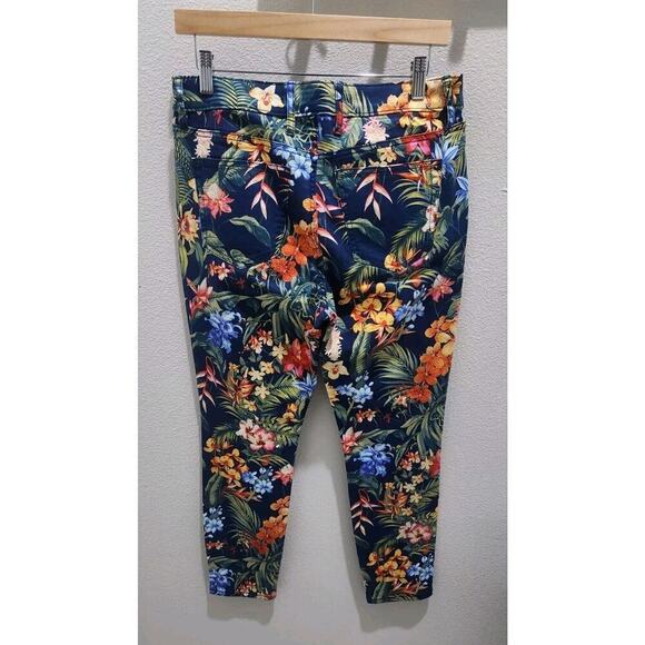 Tommy Bahama Denim Skinny Ankle Pant 29x28 Tropical Floral Print Blue TW117907 - Picture 3 of 10